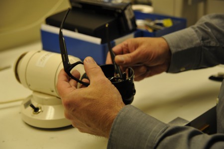 opticien opwarmen montuur